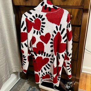 NWT Farm Rio White Hearts Turtleneck Sweater Dress